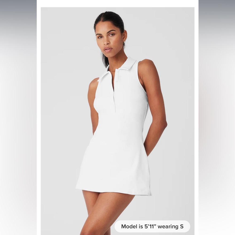 Alo Charmed Tennis Dress - white